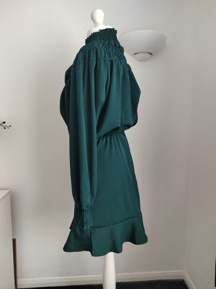 Ax Paris Teal Shirring Neck Skater Dress size 10 - Picture 3 of 7